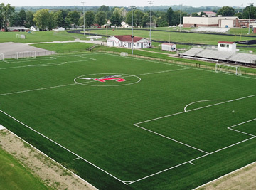 Synthetic turf soccer field