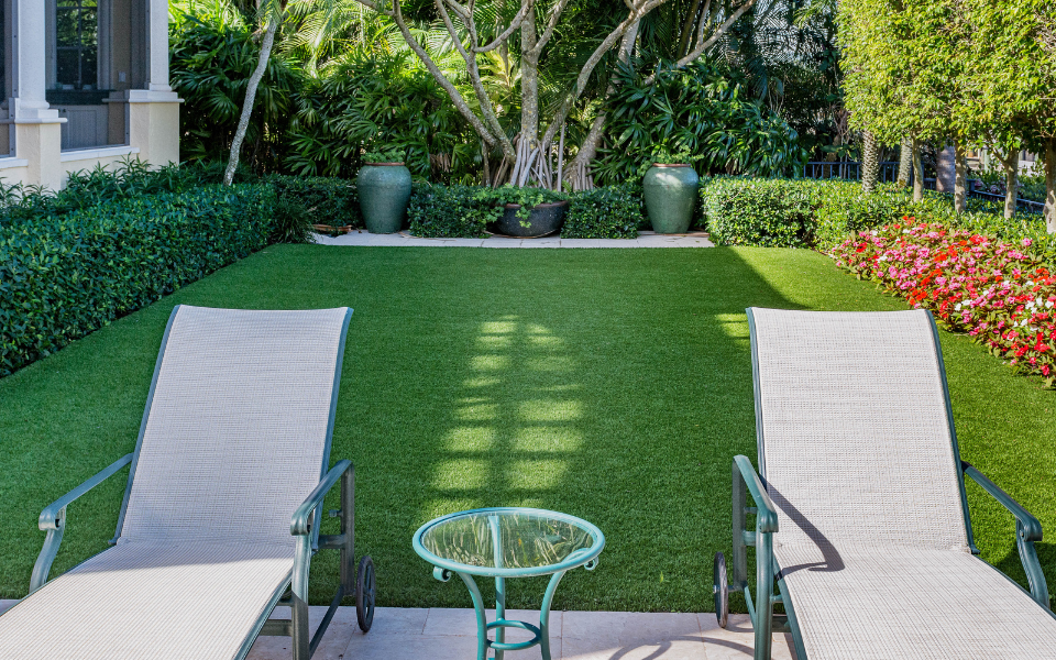 Residential Lawn with two Lawn Chairs